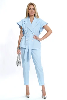 Костюм брючный 2541 голубой ALANI