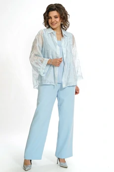 Костюм брючный 2552 голубой ALANI