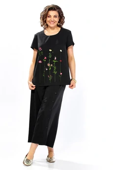 Костюм брючный 2557 черный ALANI