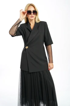Костюм с юбкой 2609 черный ALANI