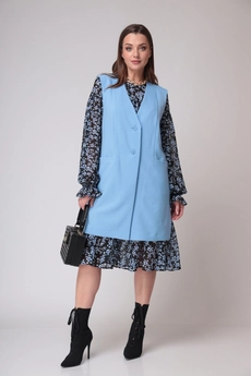 Костюм с платьем 1061 голубой ALEZA