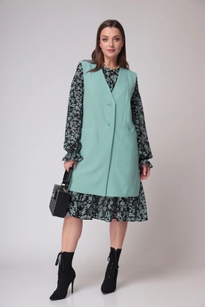 Костюм с платьем 1062 мятный ALEZA