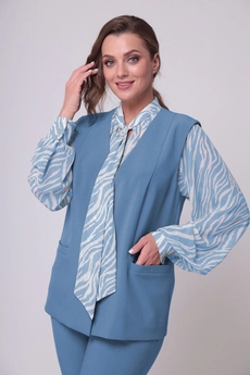 Костюм брючный 1085 голубой ALEZA