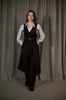 Костюм брючный 6006 шоколад ALIN