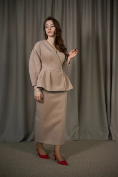 Костюм с юбкой 6007 бежевый ALIN