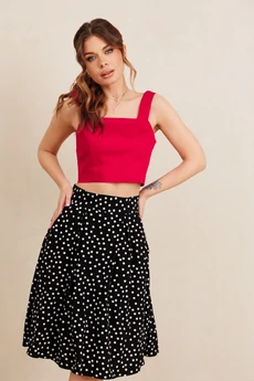 Костюм с юбкой 7101 красный+черный Amori