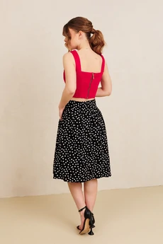 Костюм с юбкой 7101 красный+черный Amori