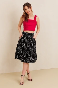 Костюм с юбкой 7101 красный+черный Amori