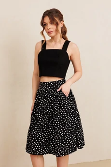 Костюм с юбкой 7102 черный+черный Amori