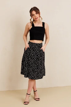 Костюм с юбкой 7102 черный+черный Amori