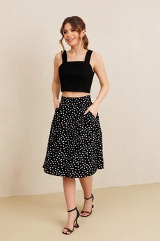 Костюм с юбкой 7102 черный+черный Amori