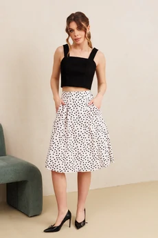 Костюм с юбкой 7102 красный+белый Amori