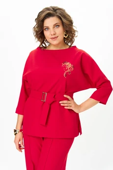 Блузка 5049-25 красный ANDINA CITY
