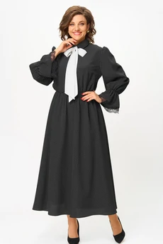 Платье 8039-25 черный в горох ANDINA CITY