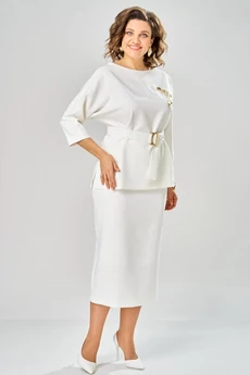Костюм с юбкой 9091-1-26 молоко ANDINA CITY