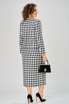 Костюм с юбкой 9093-26 черный + белый ANDINA CITY