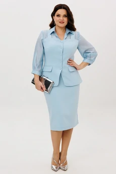 Костюм с юбкой 6123-2 голубой ANIDEN