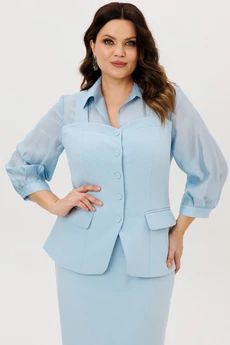 Костюм с юбкой 6123-2 голубой ANIDEN