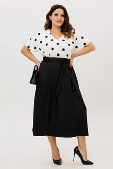 Платье 721-3 черно-белый ANIDEN