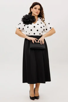 Платье 721-5 черно-белый ANIDEN