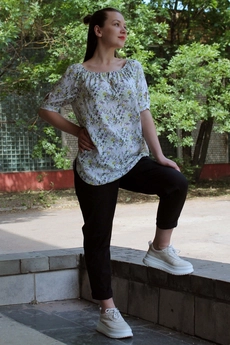 Блузка 2052 бело-салатовый ARISHA