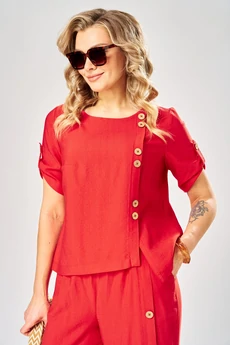 Костюм брючный 1004 красный ARTELLA