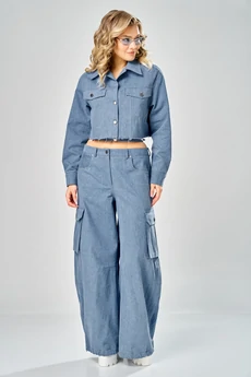 Костюм брючный 1005 голубой ARTELLA