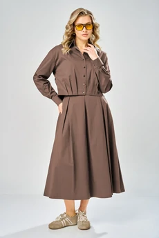 Костюм с юбкой 1010 молочный шоколад ARTELLA