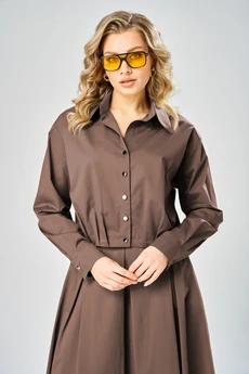 Костюм с юбкой 1010 молочный шоколад ARTELLA