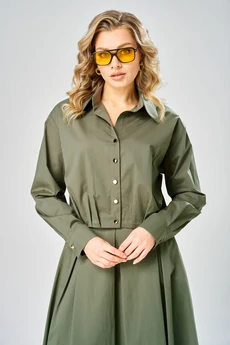 Костюм с юбкой 1010 хаки ARTELLA