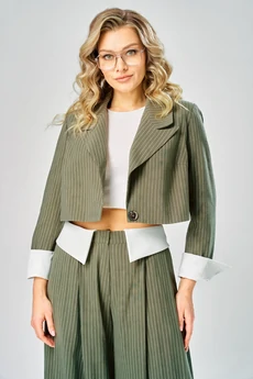 Костюм брючный 1012 хаки в белую полоску ARTELLA