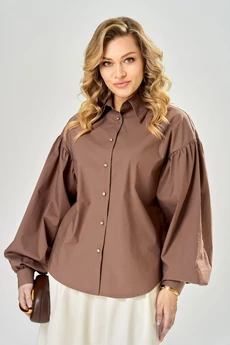 Костюм с юбкой 1022 шоколад+молочный ARTELLA