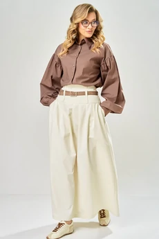 Костюм с юбкой 1022 шоколад+молочный ARTELLA