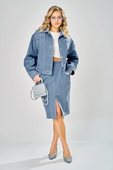 Костюм с юбкой 1049 голубой ARTELLA