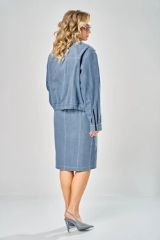 Костюм с юбкой 1049 голубой ARTELLA