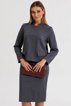 Костюм с юбкой 2016-1 графит ARTELLA