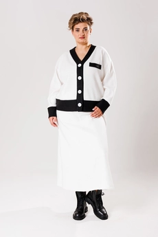 Костюм с юбкой 023 белый AVA fashion