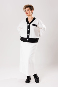 Костюм с юбкой 023 белый AVA fashion
