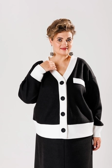 Костюм с юбкой 023 черный AVA fashion