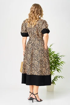 Платье 194 черный-бежевый AVA fashion