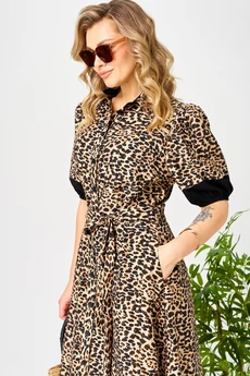 Платье 194 черный-бежевый AVA fashion