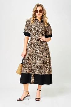 Платье 194 черный-бежевый AVA fashion