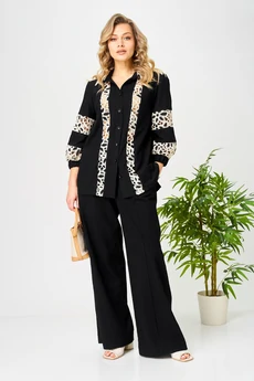 Костюм брючный 195 черный AVA fashion