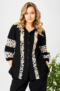 Костюм брючный 195 черный AVA fashion