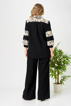 Костюм брючный 195 черный AVA fashion