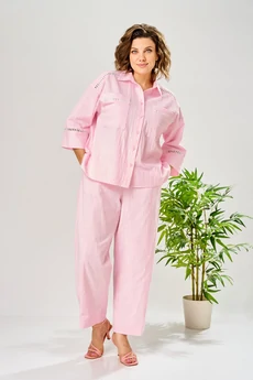 Костюм брючный 201 розовый AVA fashion
