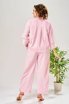 Костюм брючный 201 розовый AVA fashion