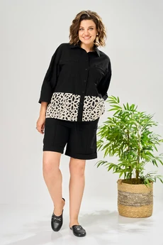 Костюм с шортами 203 черный AVA fashion