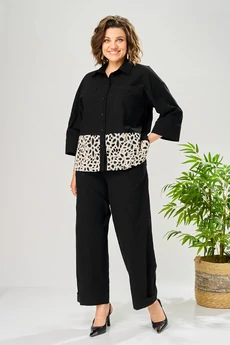 Костюм брючный 204 черный AVA fashion