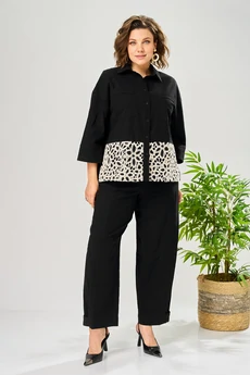 Костюм брючный 204 черный AVA fashion